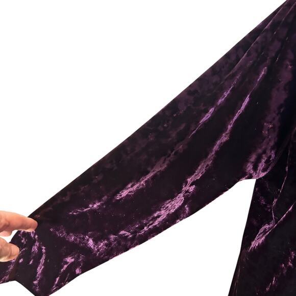 Cabernet Velvet Cowl Neck Top Tunic Burgundy SZ Large Boho Chic Cottage Holiday - Picture 5 of 10